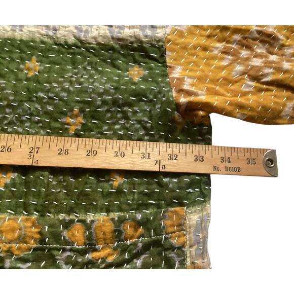 Kantha Bae Free Size Boxy traditional running stitch repurposed vintage textiles - Picture 3 of 7